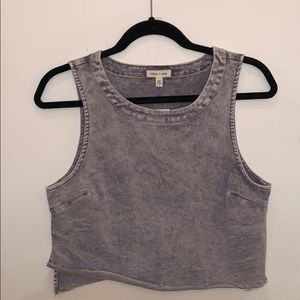 silence + noise denim crop top